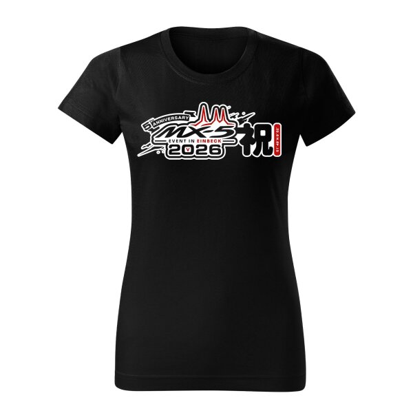 T-SHIRT ♀ | EIN-MX5-Event 2026 | XXL | schwarz | Vorderseite | mazda/mx5