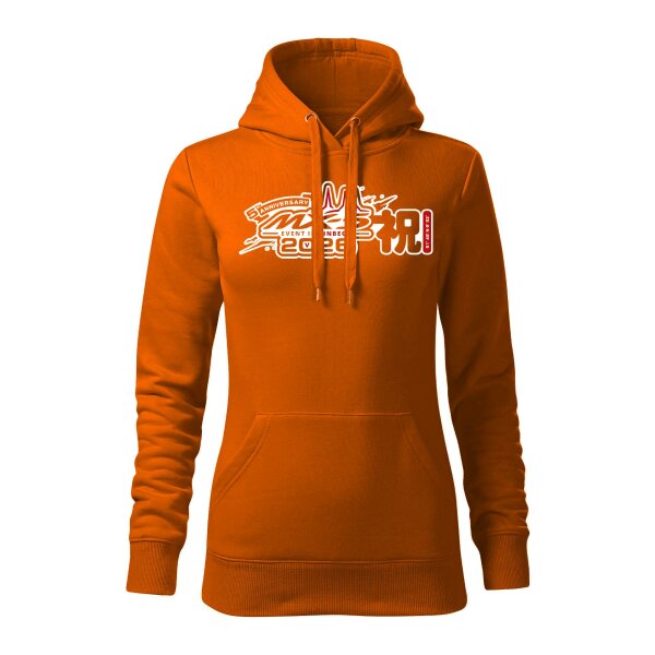 HOODIE ♀ | EIN-MX5-Event 2026 | M | orange | Vorderseite | mazda/mx5