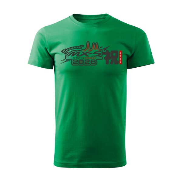 T-SHIRT ♂ | EIN-MX5-Event 2026 | M | grasgruen | Vorderseite | mazda/mx5