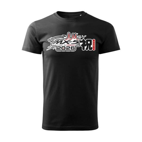 T-SHIRT ♂ | EIN-MX5-Event 2026 | M | schwarz | Vorderseite | mazda/mx5