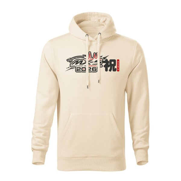 HOODIE ♂ | EIN-MX5-Event 2026 | XL | mandel | Vorderseite | mazda/mx5