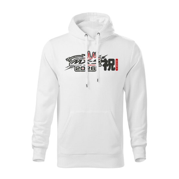 HOODIE ♂ | EIN-MX5-Event 2026 | M | weiss | Vorderseite | mazda/mx5