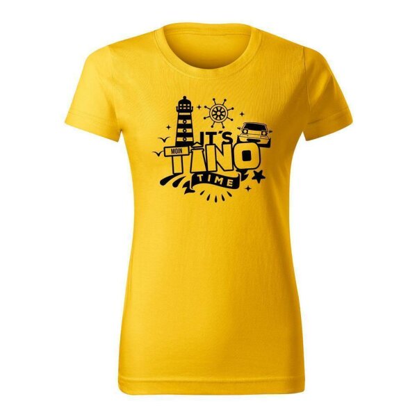 T-SHIRT ♀ | TINO TIME | L | gelb | Vorderseite | mazda/mx5/na