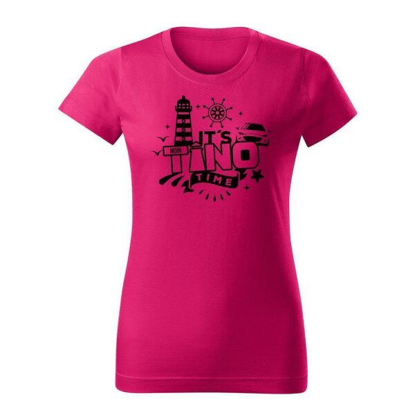 T-SHIRT ♀ | TINO TIME | XXL | himbeer | Vorderseite | mazda/mx5/nd