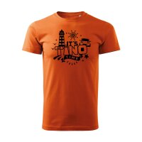T-SHIRT ♂ | TINO TIME | M | orange | Vorderseite |...