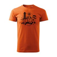 T-SHIRT ♂ | TINO TIME | XL | orange | Vorderseite |...