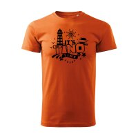 T-SHIRT ♂ | TINO TIME | L | orange | Vorderseite |...