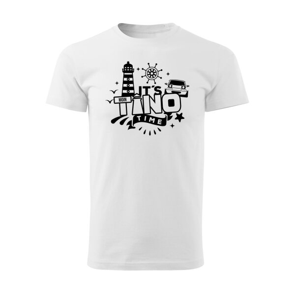 T-SHIRT ♂ | TINO TIME | S | weiss | Vorderseite | mazda/mx5/na