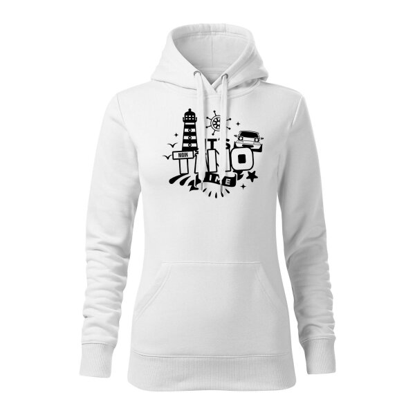 HOODIE ♀ | TINO TIME | S | weiss | Vorderseite | mazda/mx5/na