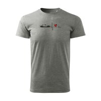 T-SHIRT ♂ | HEARTBEAT - CLASSIC | L | DUNKELGRAU-MELIERT...
