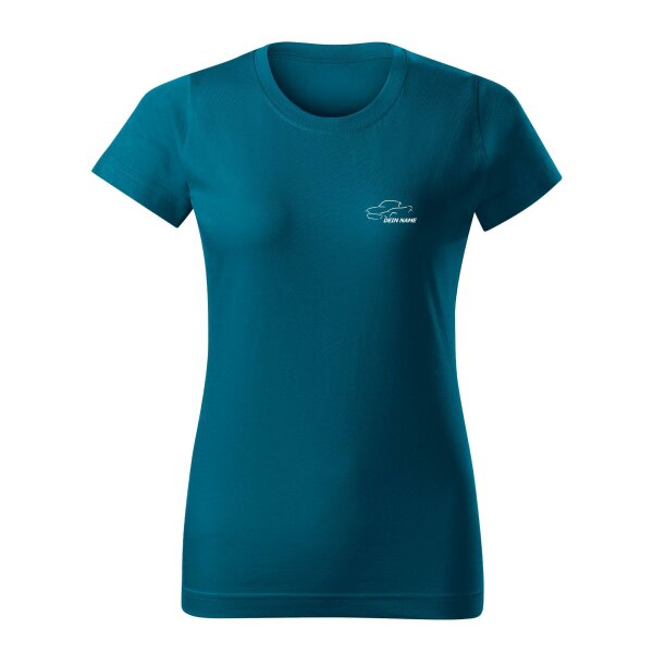 T-SHIRT ♀ | MÄDELS | MX-5 | XXL | petrolblau | Vorderseite/Rückseite | mazda/mx5/nd