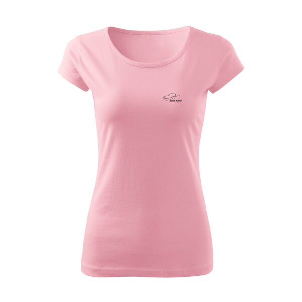 T-SHIRT ♀ | BOATNECK | MÄDELS | MX-5 | M | rosa | Vorderseite/Rückseite | mazda/mx5/nd
