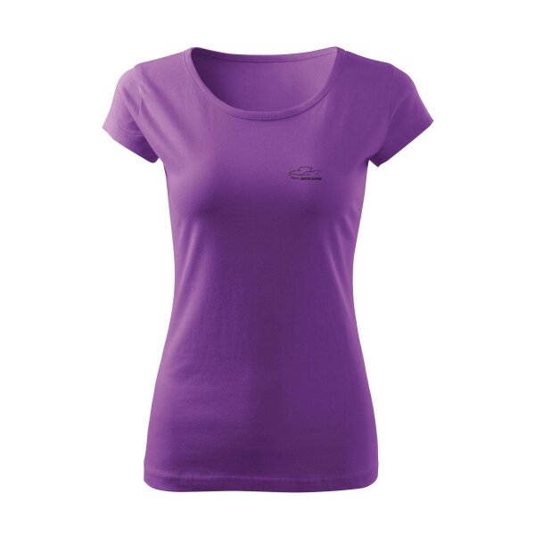 T-SHIRT ♀ | BOATNECK | MÄDELS | MX-5 | L | lila | Vorderseite/Rückseite | mazda/mx5/nb