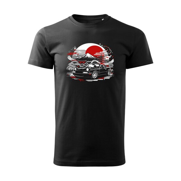 T-SHIRT ♂ | ZEN MOTION | MX-5 | S | schwarz | Vorderseite | mazda/mx5/na