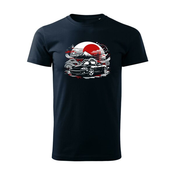 T-SHIRT ♂ | ZEN MOTION | MX-5 | 3XL | marineblau | Vorderseite | mazda/mx5/nb