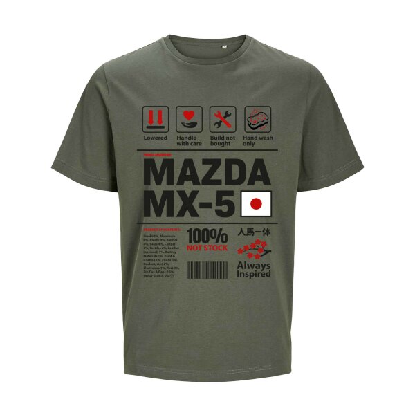 J&J T-SHIRT ⚥ | INGREDIENTS | MX-5 | M | beetle | Vorderseite | mazda/mx5