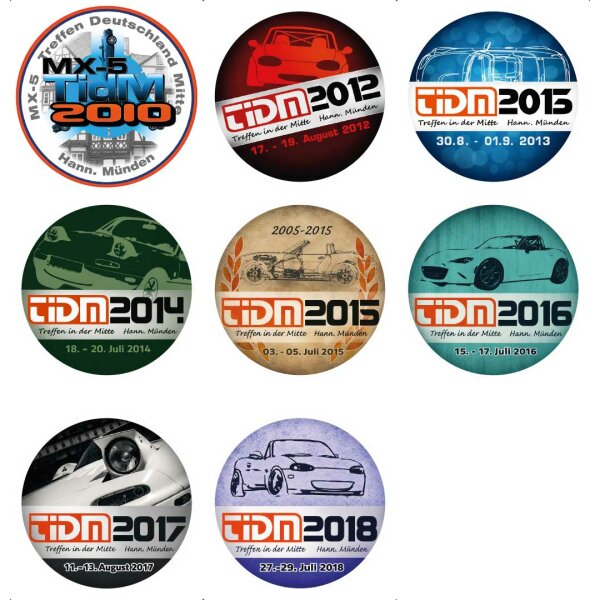 TidM-Aufkleber 2010 – 2018