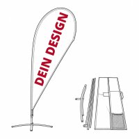 Teardrop Beachflag – 275 cm, beidseitig bedruckt
