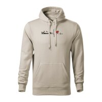 HOODIE ♂ | HEARTBEAT - CLASSIC | M | EISGRAU |...