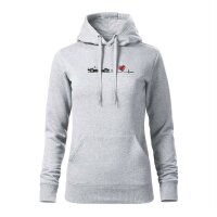 HOODIE ♀ | HEARTBEAT - CLASSIC | L | HELLGRAU-MELIERT |...