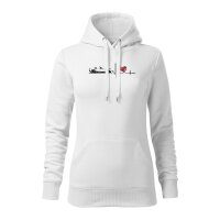 HOODIE ♀ | HEARTBEAT - CLASSIC | S | WEISS | VORDERSEITE...