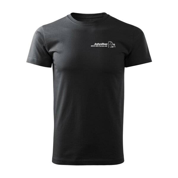 T-SHIRT ♂ | ND-FORUM | XL | EBONY-GRAU | VORDER&RÜCKSEITE | MAZDA/BASIC