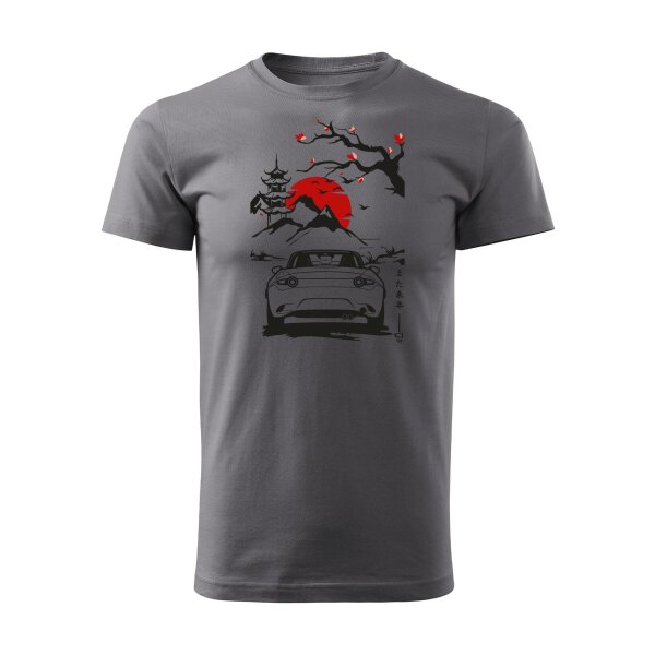11/23 | T-SHIRT ♂ | NOVEMBER  | XL | STAHLGRAU | VORDERSEITE | MAZDA/MX5/ND