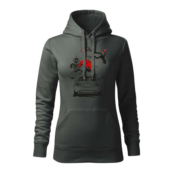 11/23 | HOODIE ♀ | NOVEMBER | L | DUNKLER SCHIEFER | VORDERSEITE | MAZDA/MX5/NC