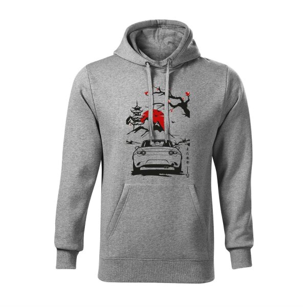 11/23 | HOODIE ♂ | NOVEMBER | 3XL | DUNKELGRAU-MELIERT | VORDERSEITE | MAZDA/MX5/ND