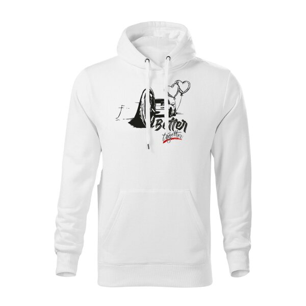 02/24 | HOODIE ♂ | FEBRUAR | S | WEISS | VORDERSEITE | MAZDA/MX5/NA