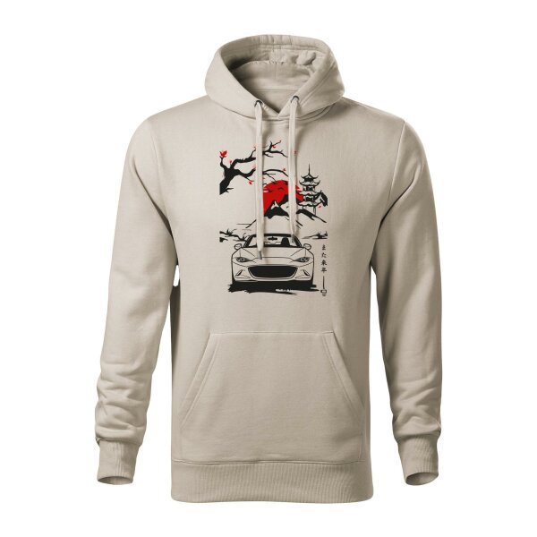 04/24 | HOODIE ♂ | APRIL | 3XL | EISGRAU | VORDERSEITE | MAZDA/MX5/ND
