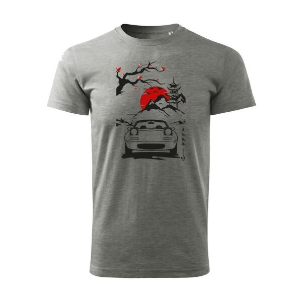 04/24 | T-SHIRT ♂ | APRIL | XXL | DUNKELGRAUMELIERT | VORDERSEITE | MAZDA/MX5/NA