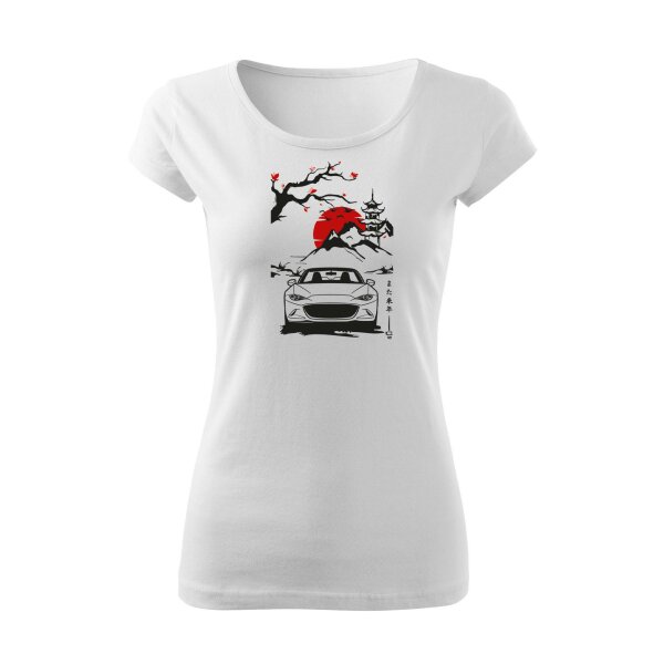 04/24 | T-SHIRT ♂ | BOATNECK | APRIL | S | WEISS | VORDERSEITE | MAZDA/MX5/ND