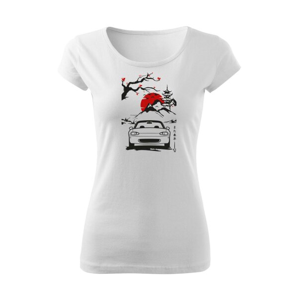 04/24 | T-SHIRT ♂ | BOATNECK | APRIL | S | WEISS | VORDERSEITE | MAZDA/MX5/NB