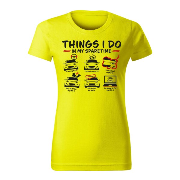T-SHIRT ♀ | SPARETIME | S | zitronengelb | Vorderseite | mazda/mx5/nc