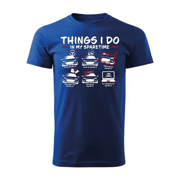 T-SHIRT ♂ | SPARETIME | M | koenigsblau | Vorderseite | mazda/mx5/nd
