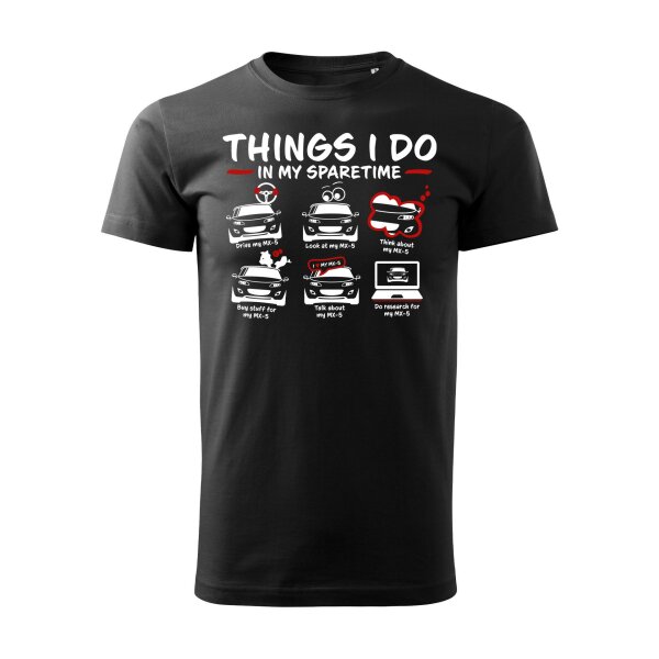 T-SHIRT ♂ | SPARETIME | L | schwarz | Vorderseite | mazda/mx5/nc