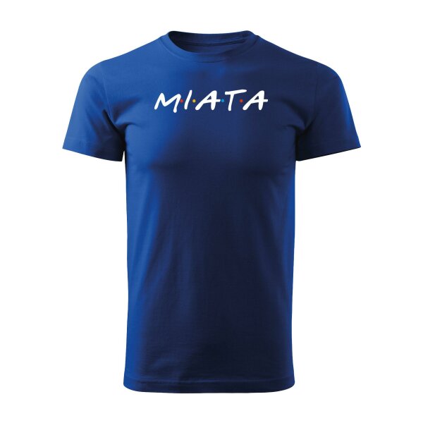 T-SHIRT ♂ | MIATA FRIENDS | M | koenigsblau | Vorderseite | mazda/mx5