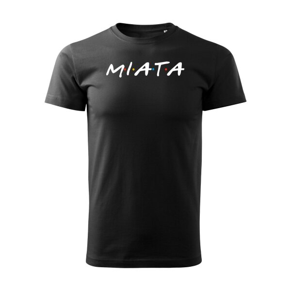 T-SHIRT ♂ | MIATA FRIENDS | L | schwarz | Vorderseite | mazda/mx5