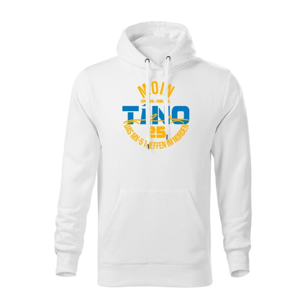 HOODIE ♂ | TINO 2025 | M | weiss | Vorderseite | mazda/mx5