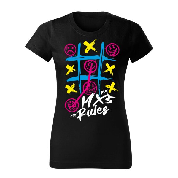 T-SHIRT ♀ | MY MX-5 - MY RULES | XXL | schwarz | Vorderseite | mazda/mx5