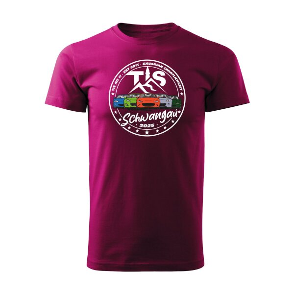 T-SHIRT ♂ | TiS 2025 | MX-5 | XXL | fuchsiarot | Vorderseite | mazda/mx5