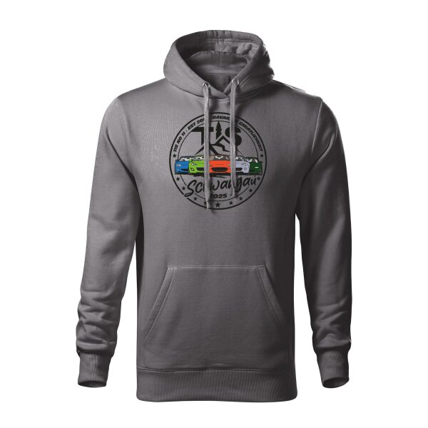 HOODIE ♂ | TIS 2025 | XL | stahlgrau | Vorderseite | mazda/mx5