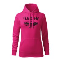 HOODIE ♀ | I LOVE MY MX-5 | S | purpur | Vorderseite |...