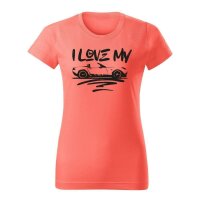 T-SHIRT ♀ | I LOVE MY MX-5 | XXL | koralle | Vorderseite...