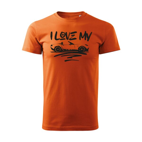T-SHIRT ♂ | I LOVE MY MX-5 | XL | orange | Vorderseite | mazda/mx5/nd