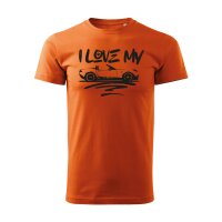 T-SHIRT ♂ | I LOVE MY MX-5 | XL | orange | Vorderseite |...