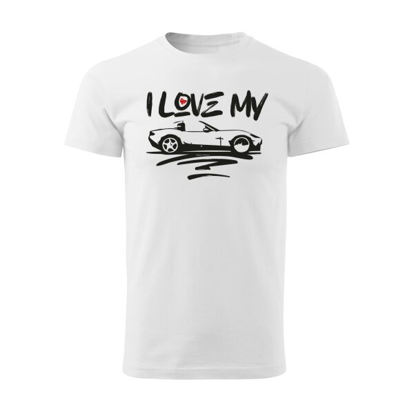 T-SHIRT ♂ | I LOVE MY MX-5 | M | weiss | Vorderseite | mazda/mx5/rf