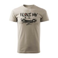 T-SHIRT ♂ | I LOVE MY MX-5 | S | eisgrau | Vorderseite |...