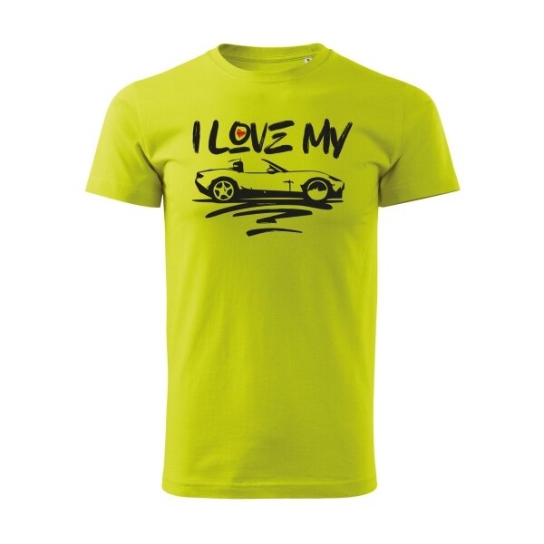 T-SHIRT ♂ | I LOVE MY MX-5 | XXL | zitronengruen | Vorderseite | mazda/mx5/rf